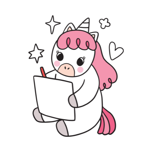 Licorne qui écrit