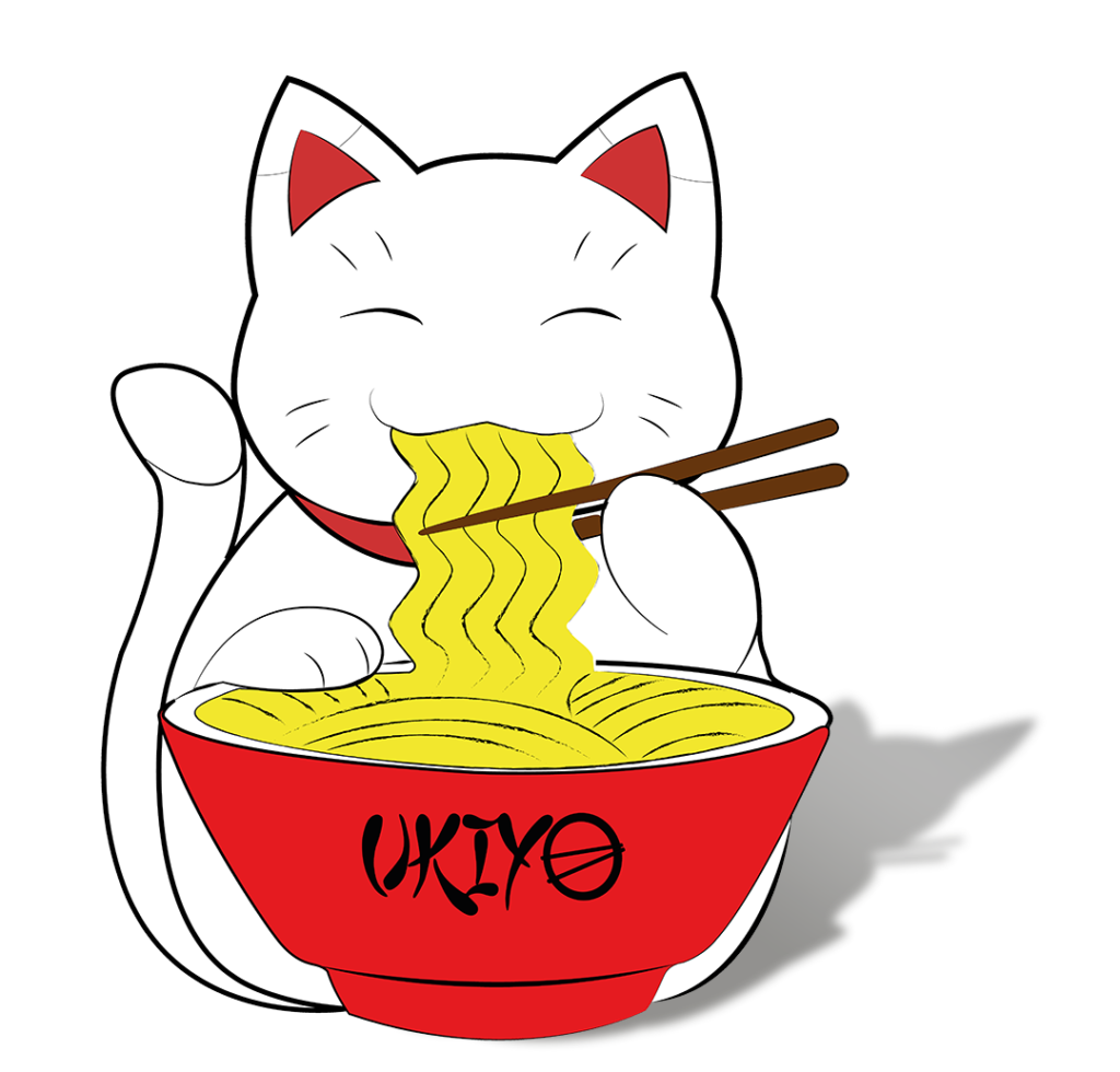 logo ukiyo avec chat et ramen